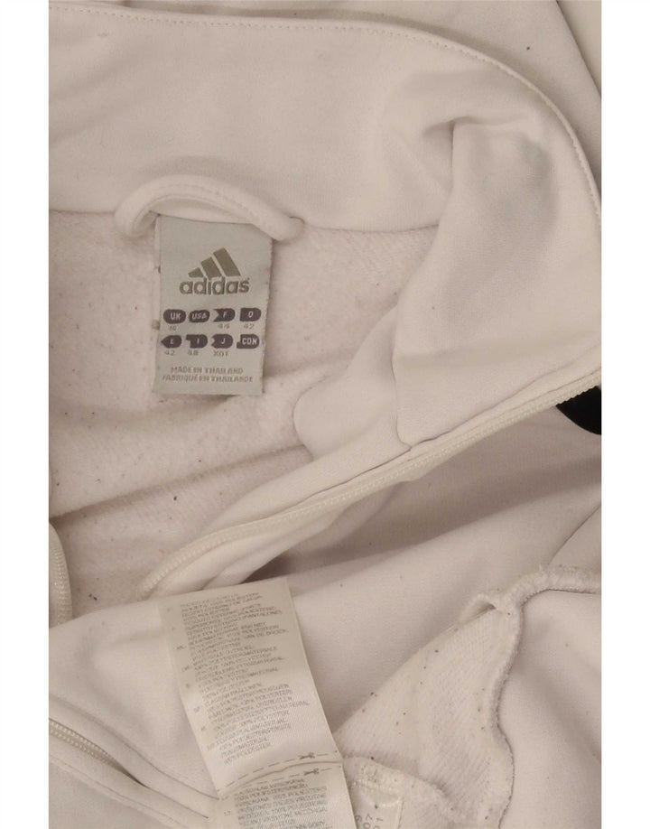 Adidas Womens Tracksuit Top Jacket UK 16 Grande Poliéster Branco