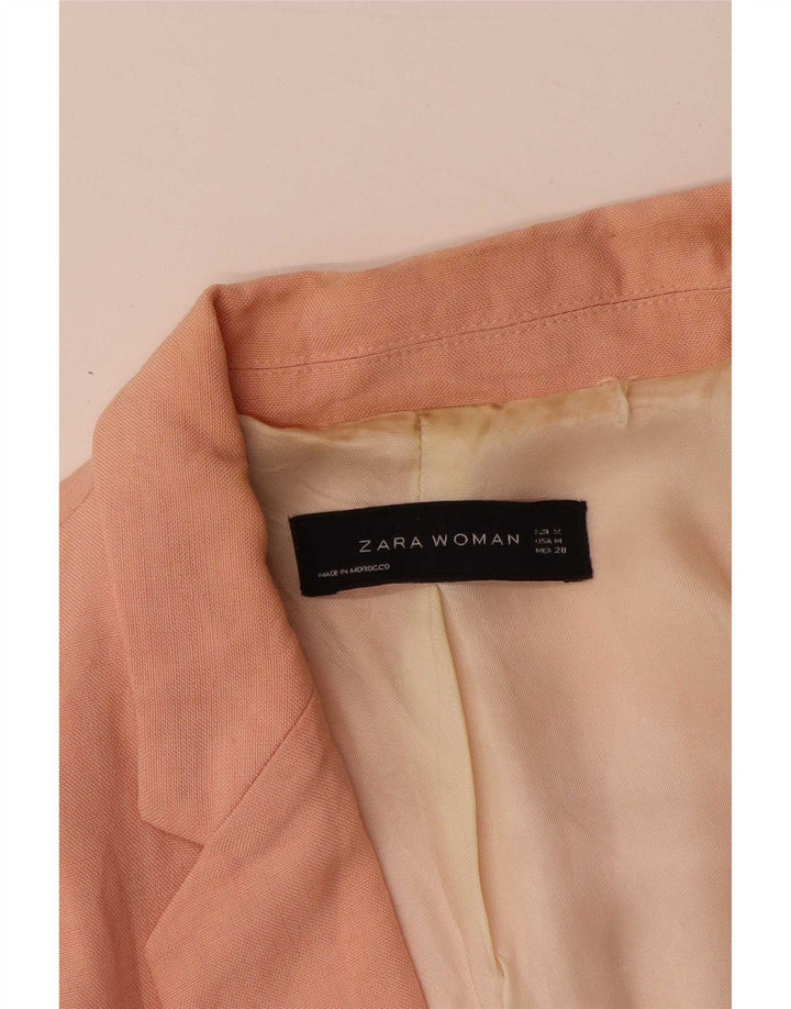Jaqueta blazer feminina Zara com 1 botão Reino Unido 14 viscose rosa médio