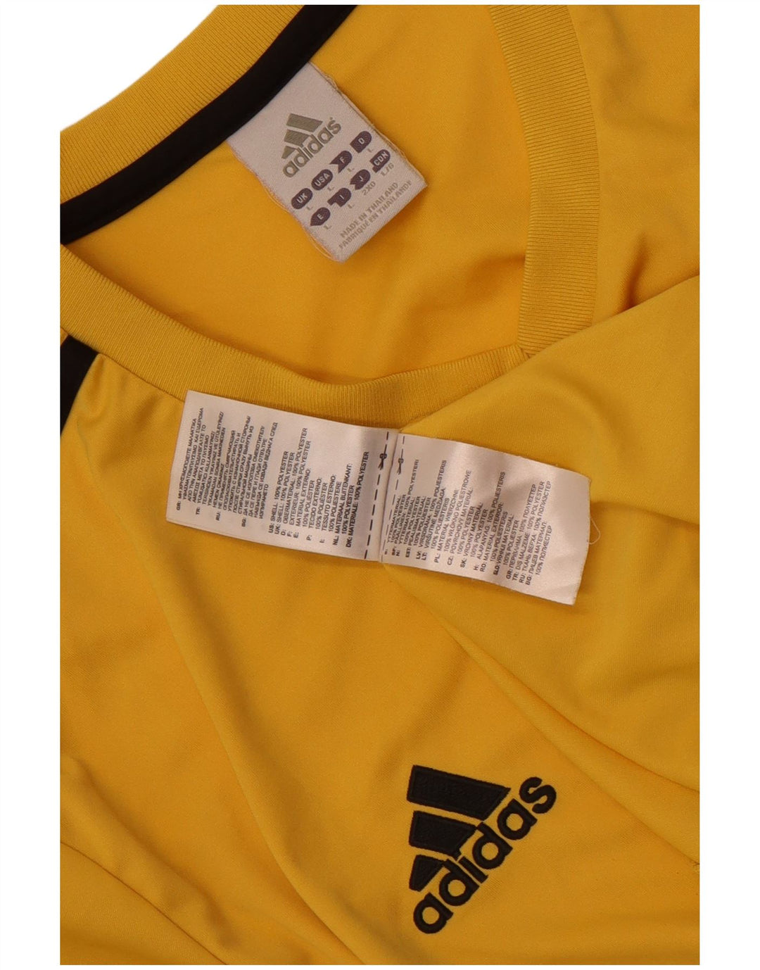 Camiseta masculina Adidas grande poliéster amarelo