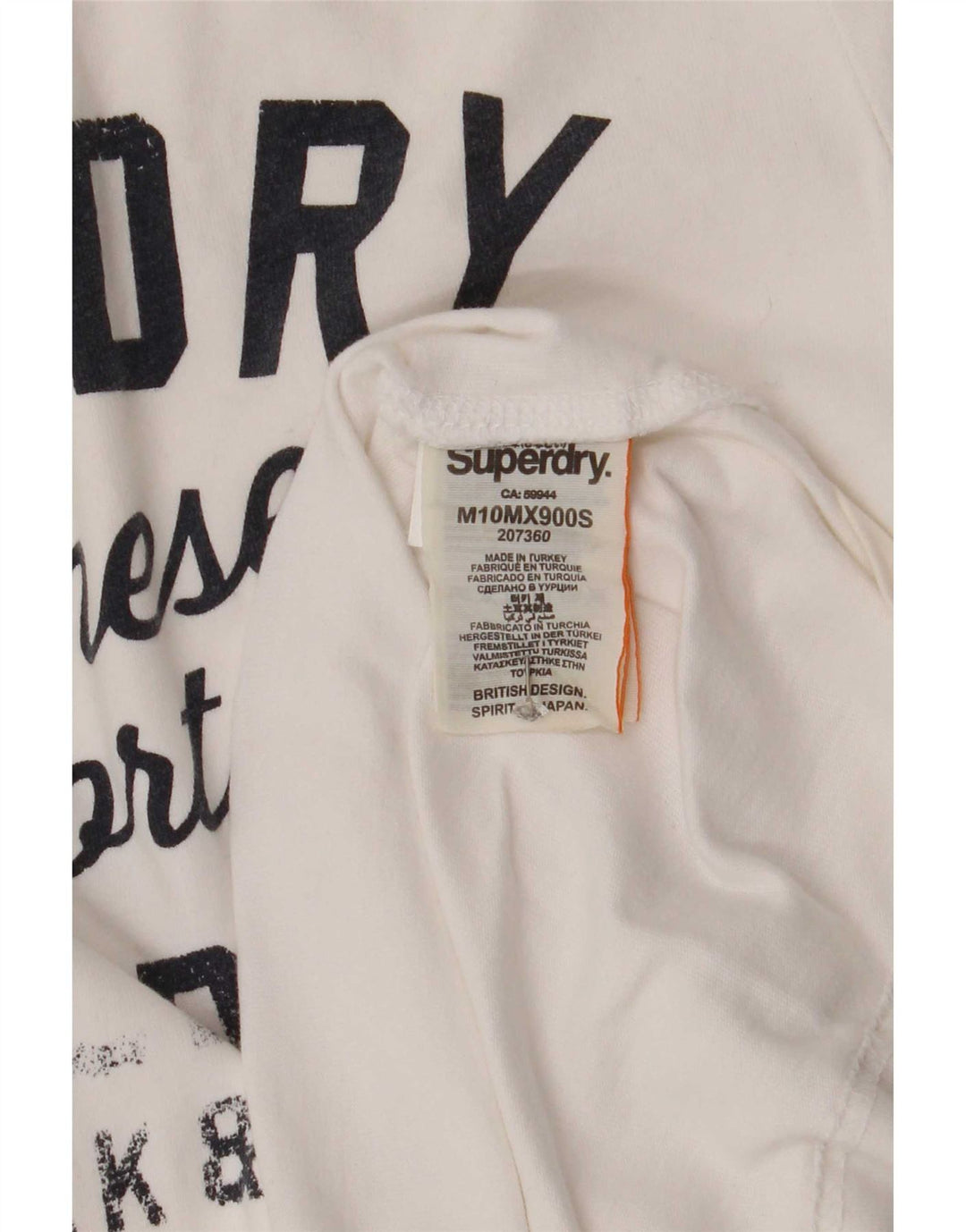 Camiseta gráfica masculina Superdry Top médio algodão branco