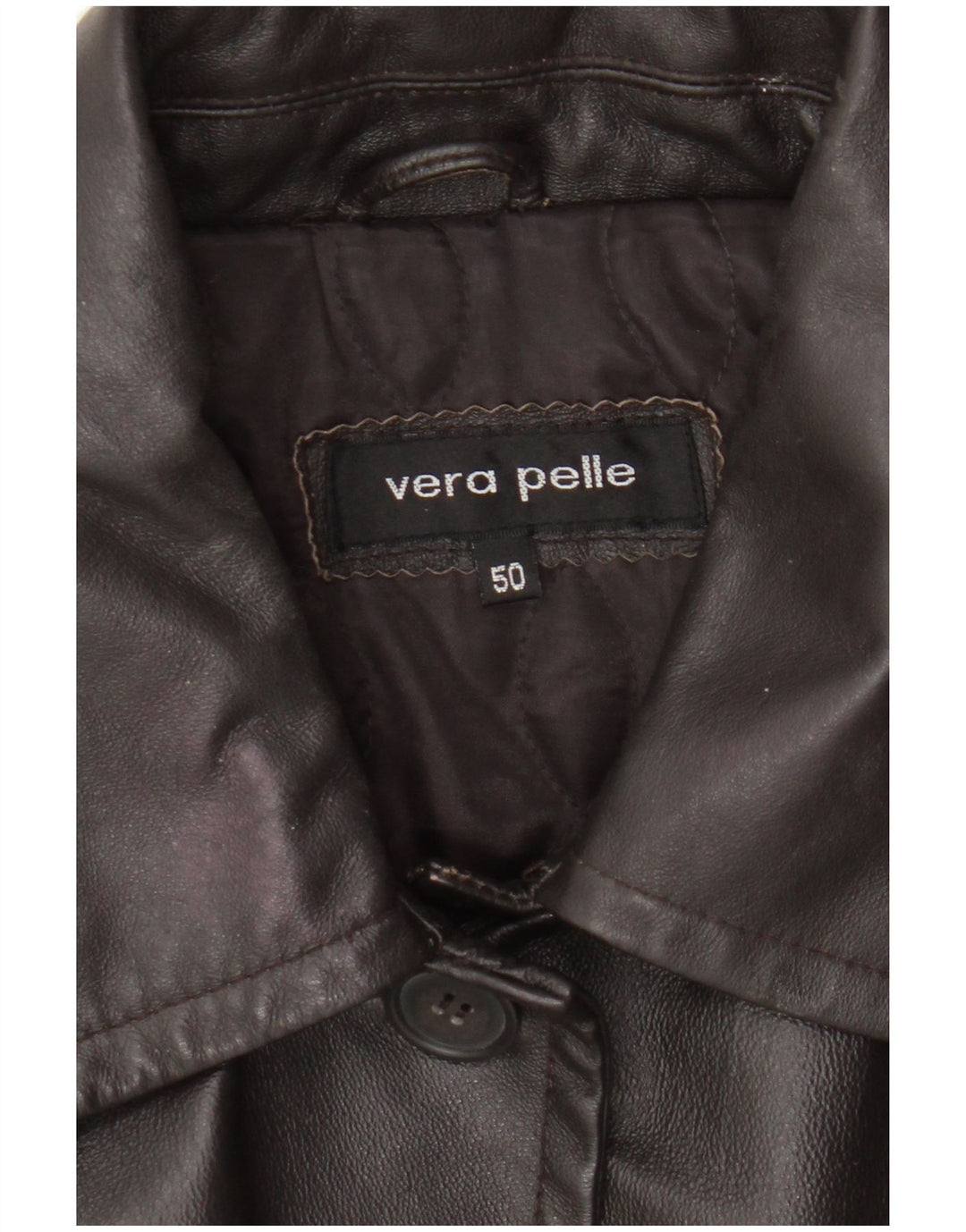 Casaco de couro feminino vintage IT 50 XL couro marrom