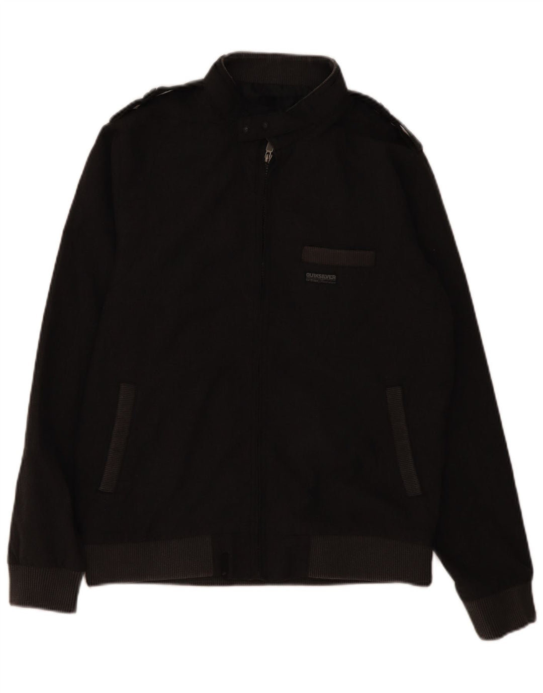 Jaqueta bomber militar masculina QUIKSILVER Reino Unido 36 poliéster cinza pequeno