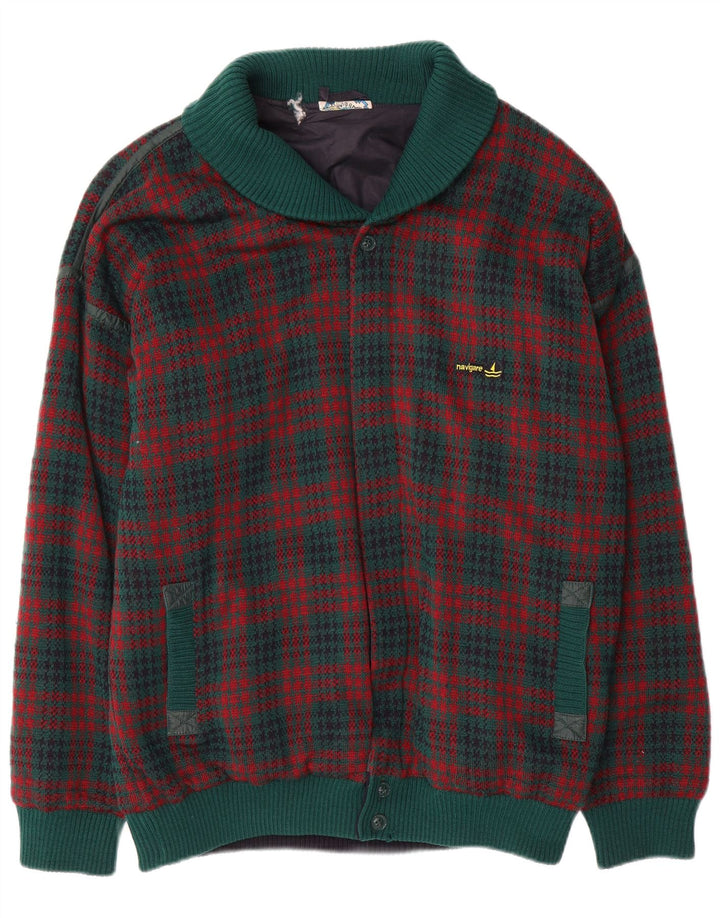 Suéter cardigã masculino NAVIGARE XL verde xadrez