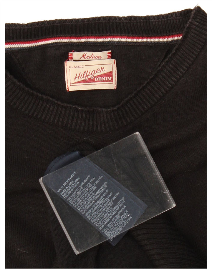 Suéter masculino TOMMY HILFIGER com gola canoa de algodão preto médio