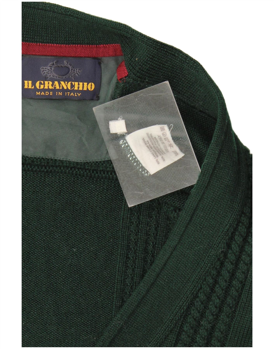 Il Granchio Suéter Cardigan Masculino XL Lã Verde