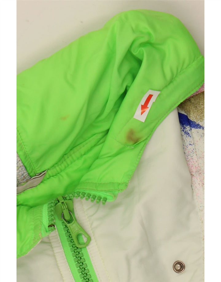 Jaqueta corta-vento feminina Brunik com capuz IT 46 grande geométrica multicolorida