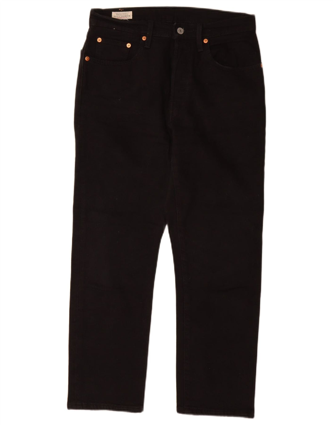 Calça jeans feminina Levi's 501 Straight W27 L26 algodão preto