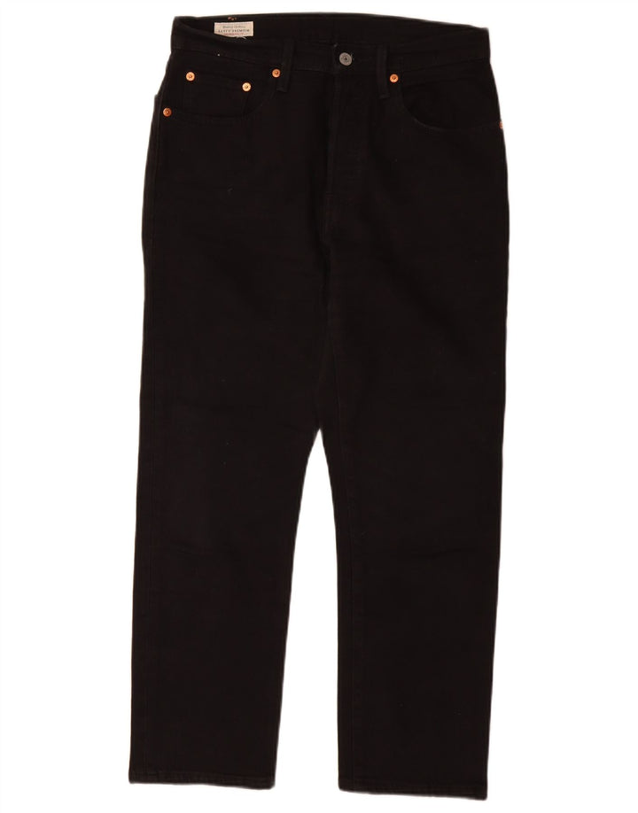 Calça jeans feminina Levi's 501 Straight W27 L26 algodão preto
