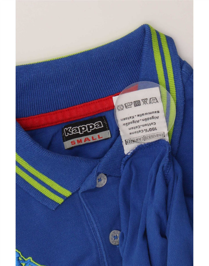 Camisa polo masculina Kappa pequena listrada azul de algodão