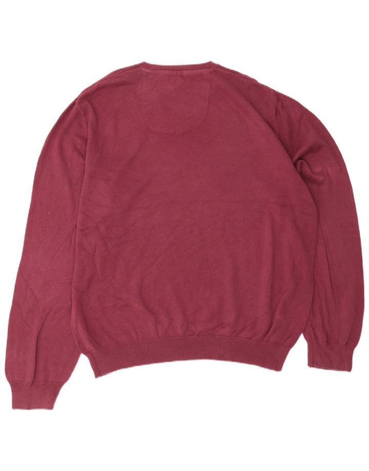 Suéter masculino Marks & Spencer com ajuste regular e decote em V 2XL algodão marrom
