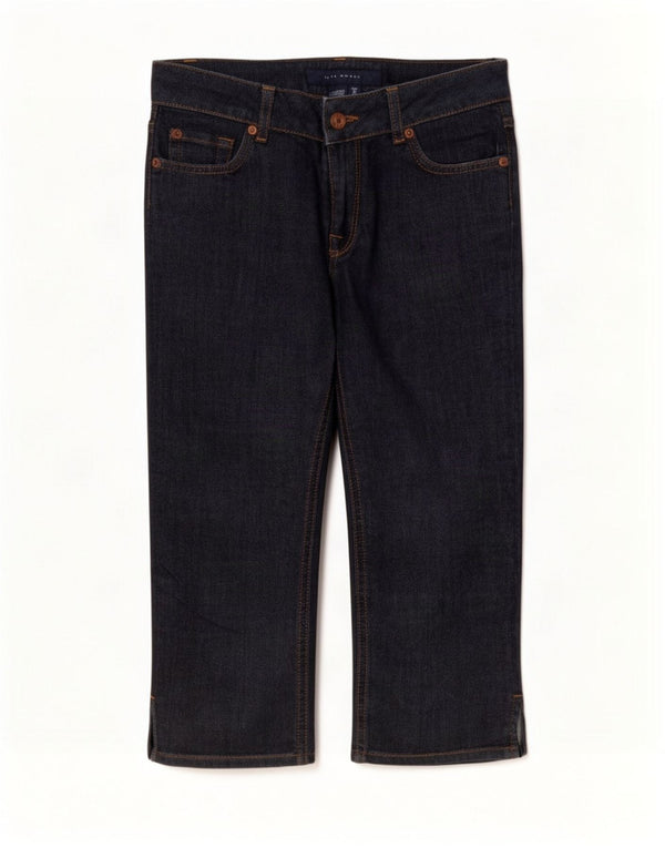 Zara Capri Jeans Feminino EU 36 XS W26 L19 Azul Marinho Algodão