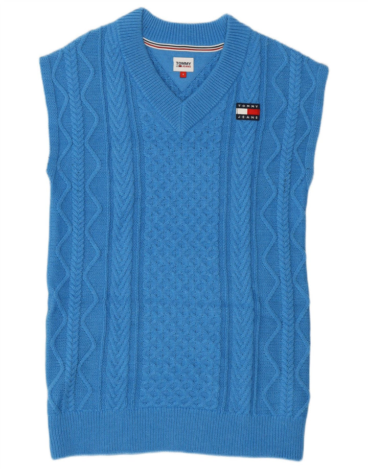 Regata feminina Tommy Hilfiger com colete UK 10 poliéster azul pequeno