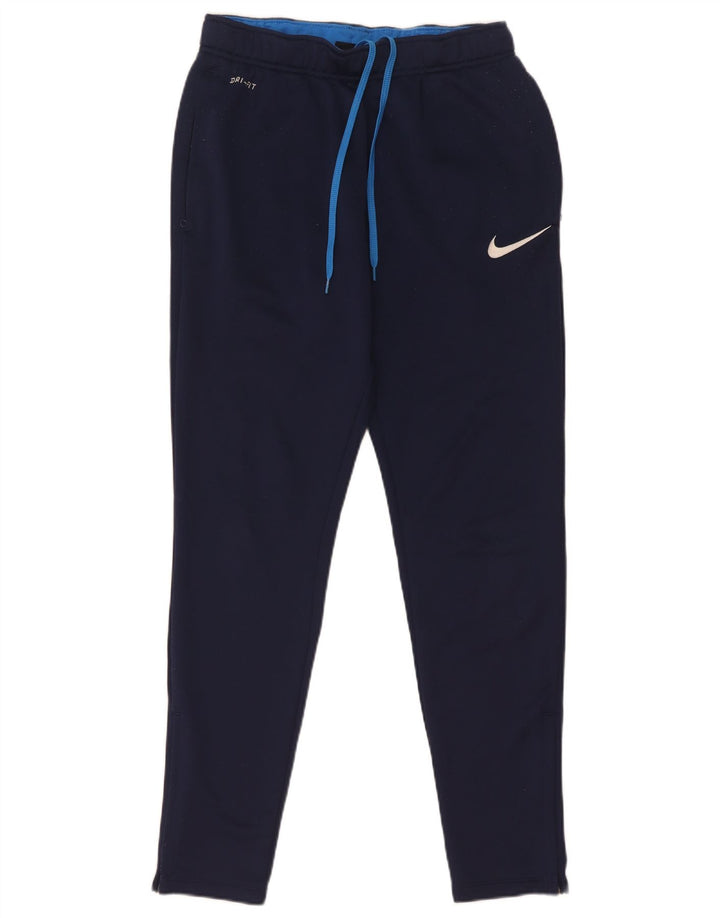 Calça de treino masculina Nike Dri Fit pequena azul marinho poliéster