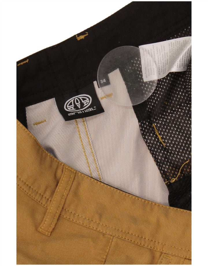 Animal Mens Chino Shorts W34 Grande Poliéster Bege