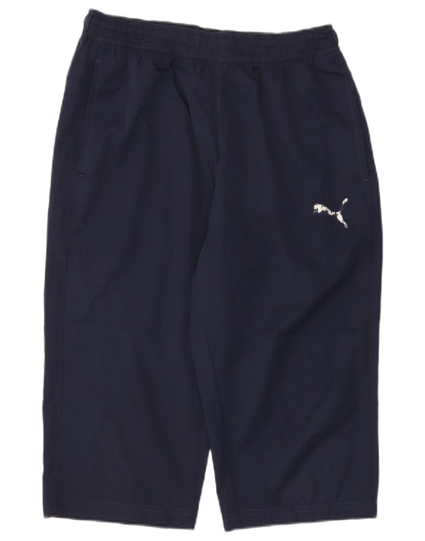 Shorts esportivos masculinos Puma Bermuda grande poliéster azul marinho