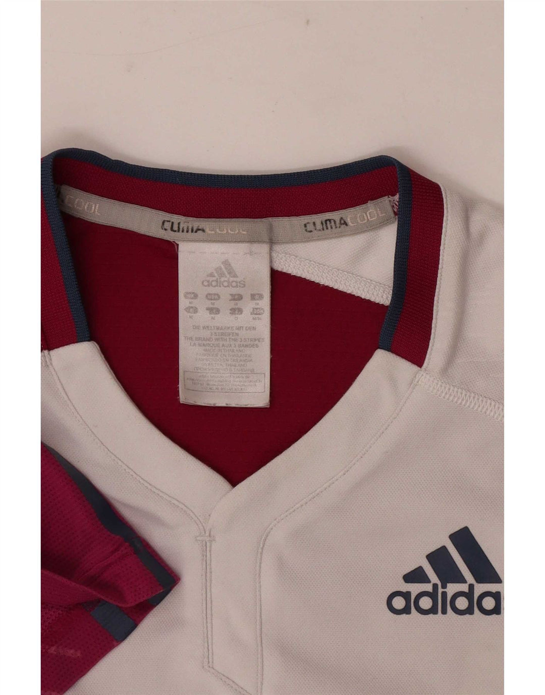 Adidas Mens Climacool Camiseta Top Médio Branco Colourblock Poliéster