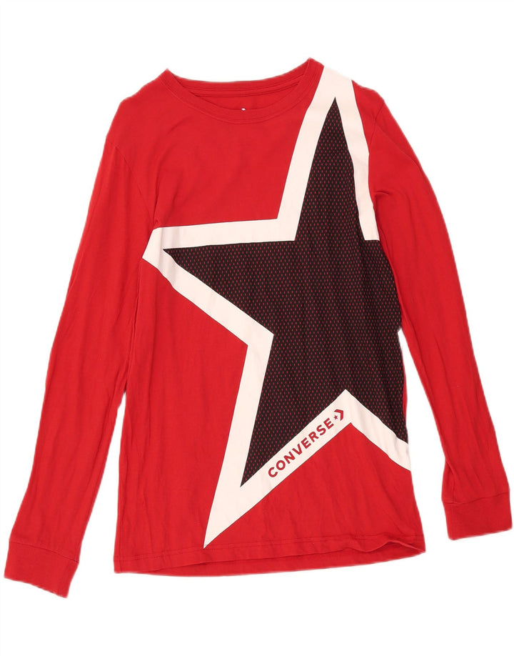 Converse Boys Graphic Top Manga Comprida 13-14 Anos XL Vermelho Algodão