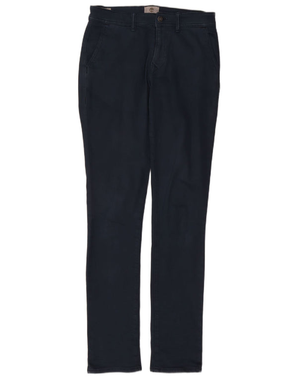 Timberland Mens Slim Fit Chino Calças W30 L33 Azul Marinho Algodão