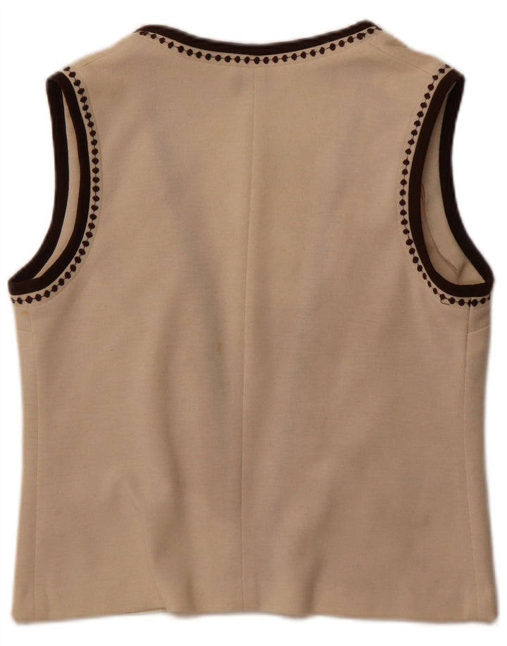 Suéter cardigã feminino aberto sem mangas Carre EU 42 grande off white