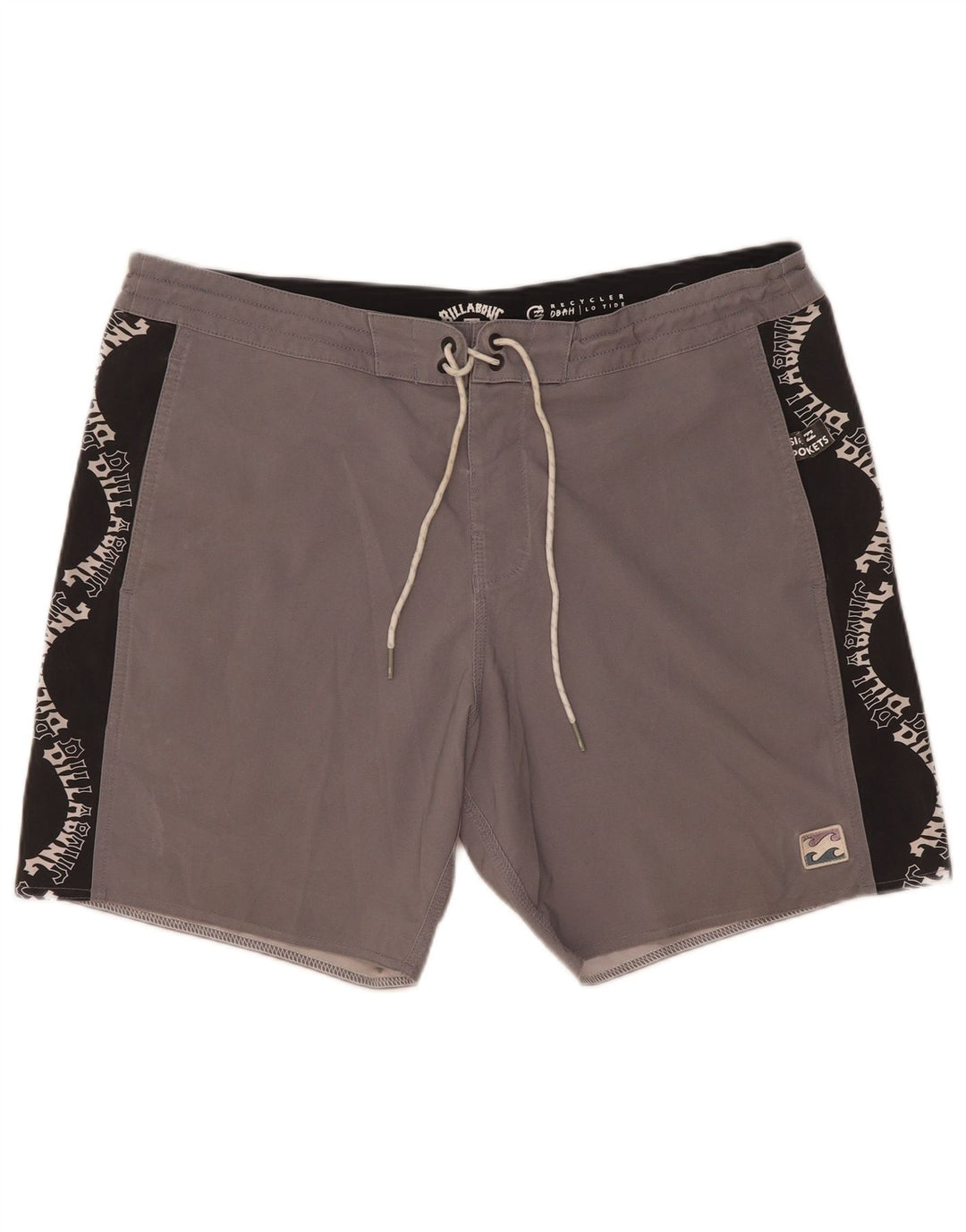 Billabong Mens Graphic Natação Shorts Grande Cinza Colourblock Poliéster