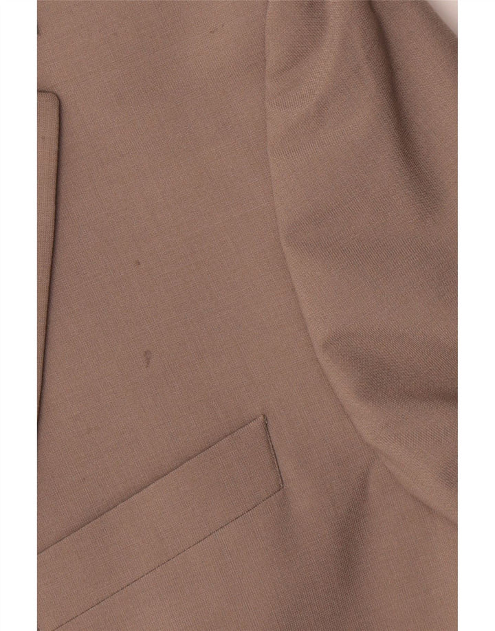 Jaqueta blazer masculina de 2 botões Marks & Spencer Reino Unido 42 XL bege poliéster