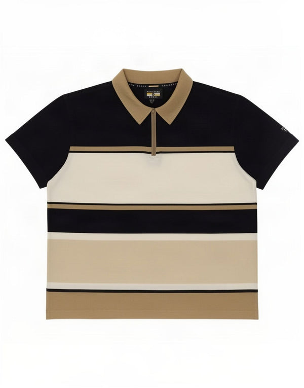 Camisa polo masculina Navigare grande algodão listrado multicolorido