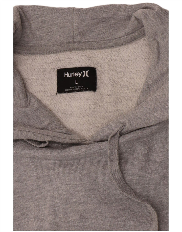 Suéter masculino Hurley com capuz grande cinza