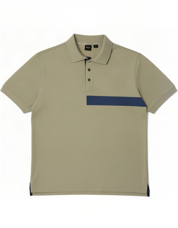 Camisa pólo masculina Hugo Boss grande bloco colorido verde