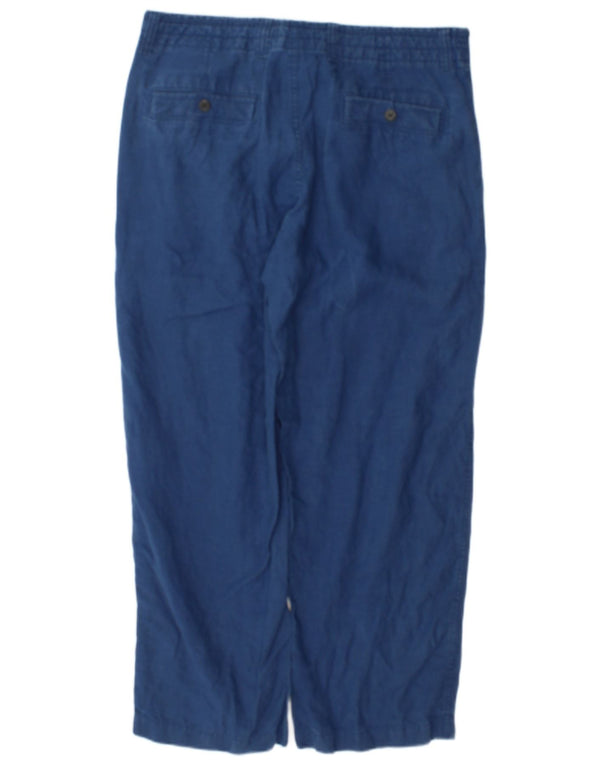 Calça Chino Masculina Marks & Spencer Solta Fit W34 L29 Linho Azul