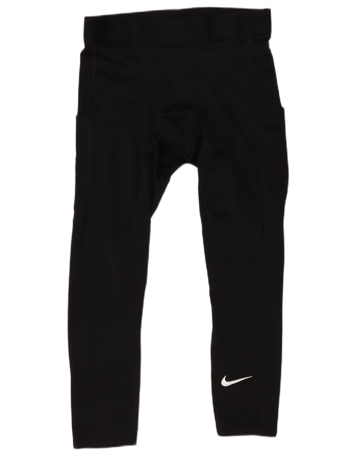 Leggings Nike Femininas Tight Fit UK 12 Médio Preto Poliéster