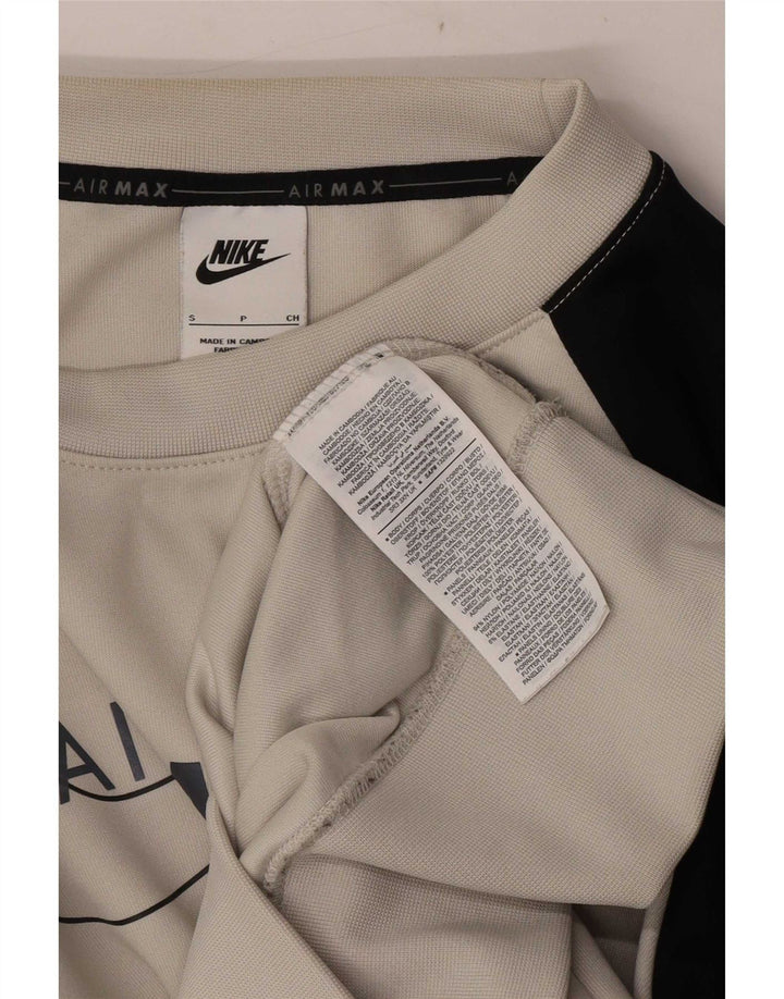 Moletom gráfico masculino Nike Jumper pequeno cinza colorblock poliéster