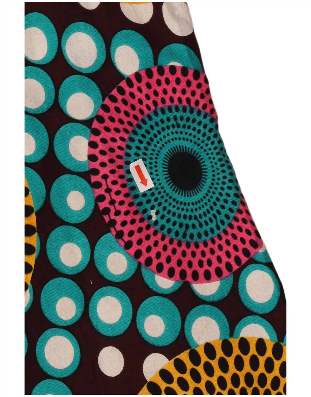 Vestido de verão feminino vintage Reino Unido 8 pequeno geométrico multicolorido