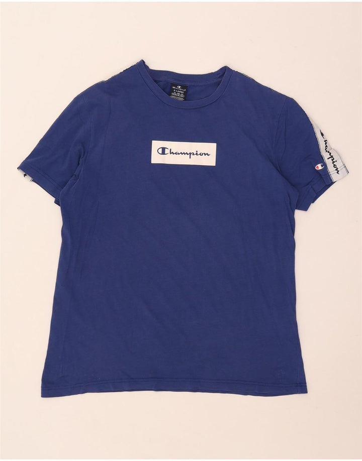 Camiseta gráfica masculina Champion XL azul colorblock