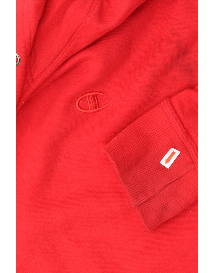 CHAMPION Suéter masculino com capuz médio algodão vermelho