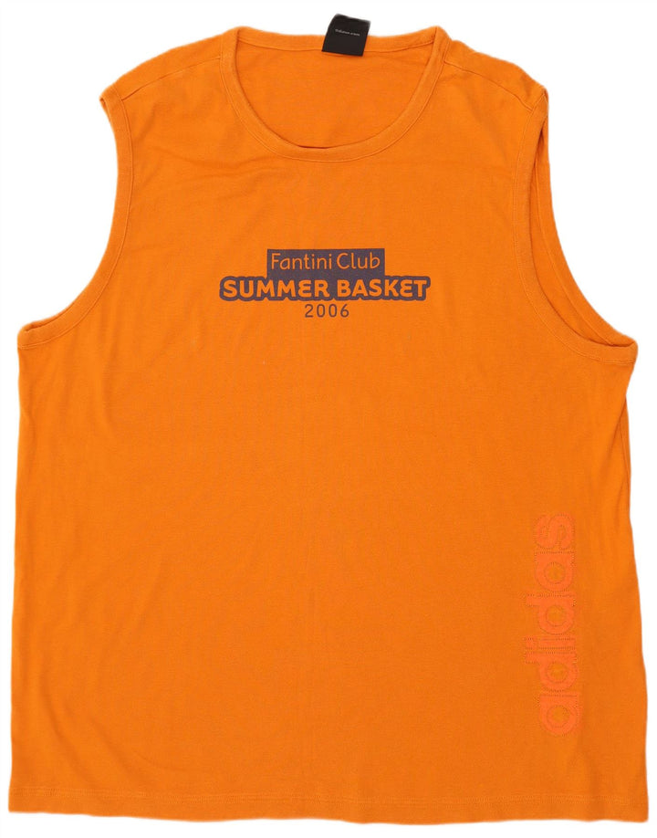 Adidas Mens Graphic Vest Top XL Laranja Algodão