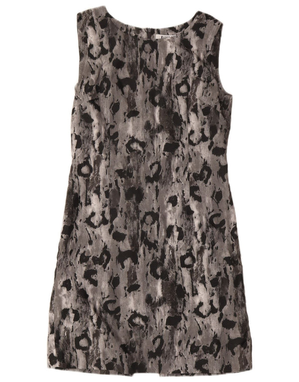 Vestido feminino Marella com bainha sem mangas com padrão abstrato Reino Unido 12 cinza médio