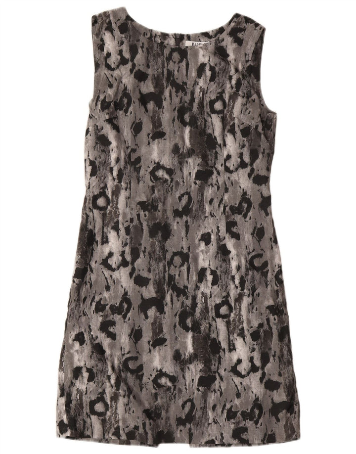 Vestido feminino Marella com bainha sem mangas com padrão abstrato Reino Unido 12 cinza médio