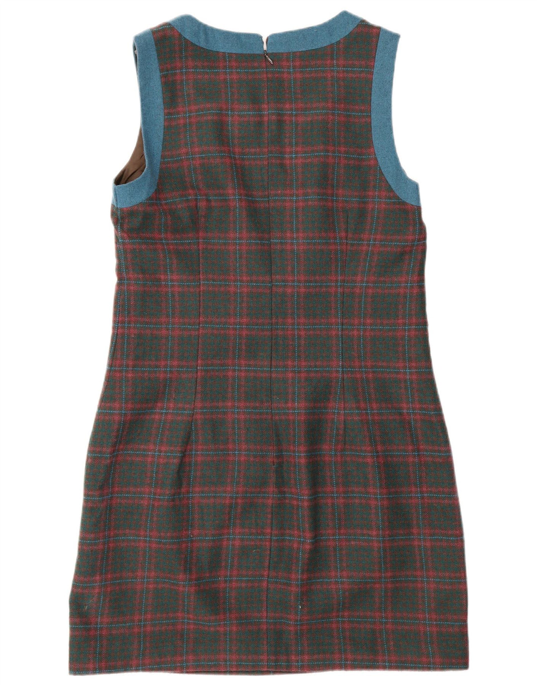 Vestido feminino JOE BROWNS sem mangas com bainha UK 12 poliéster xadrez vermelho médio