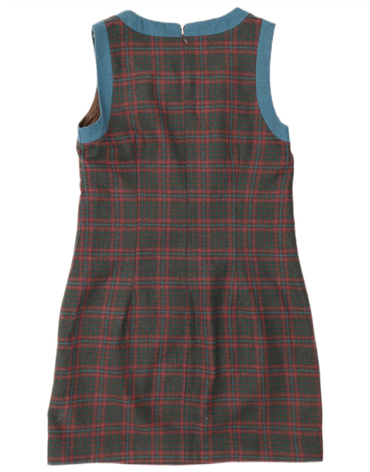 Vestido feminino JOE BROWNS sem mangas com bainha UK 12 poliéster xadrez vermelho médio
