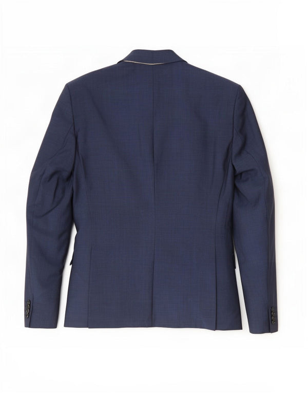 Jaqueta blazer masculina Zara com 2 botões EU 52 grande lã azul marinho