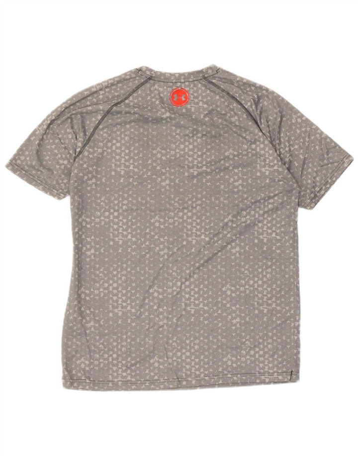 Camiseta masculina Under ARMOR Heat Gear Top cinza médio geométrico