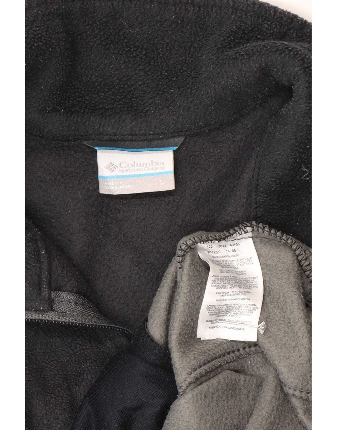 Jaqueta Columbia Masculina de Lã UK 40 Grande Poliéster Colourblock Cinza