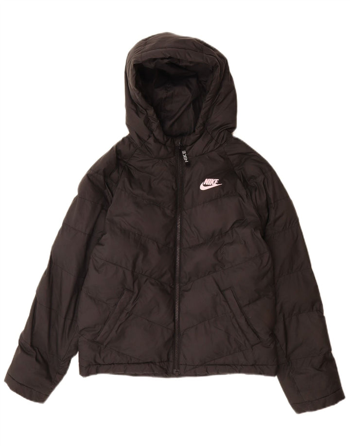 Jaqueta acolchoada com capuz Nike Boys 10-11 anos poliéster preto médio