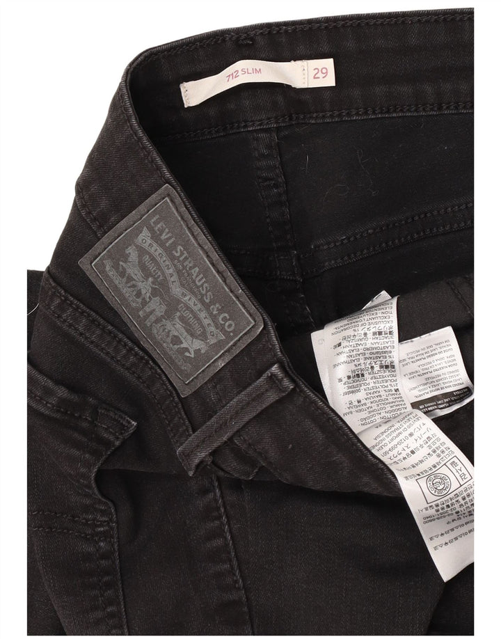 Calça jeans feminina Levi's 712 Slim W29 L27 algodão preto