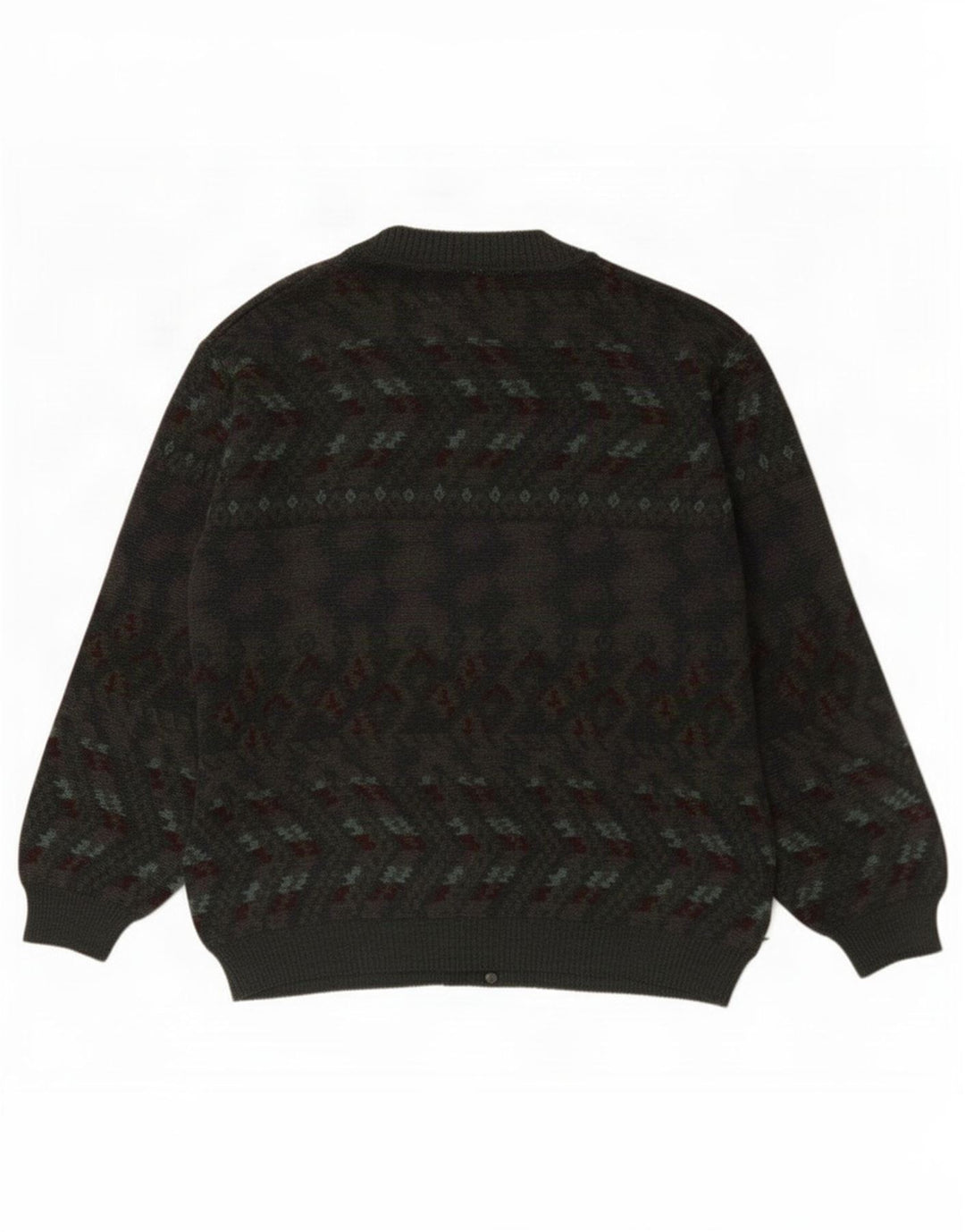 Suéter cardigã masculino vintage grande cinza