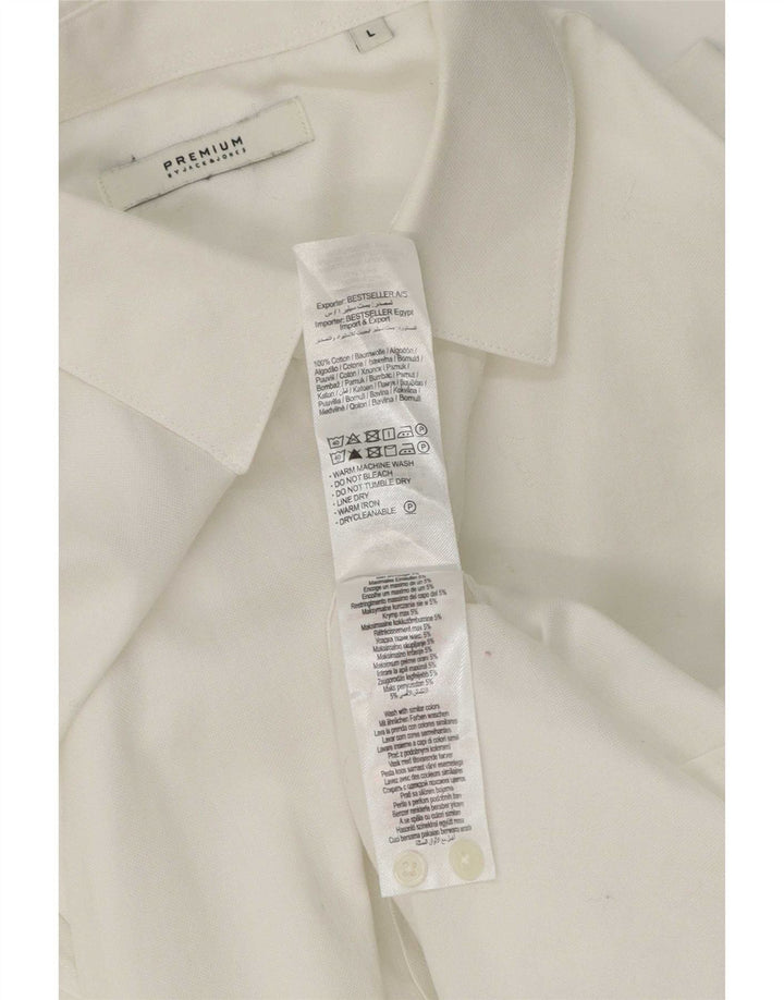 Camisa masculina Jack & Jones grande algodão branco