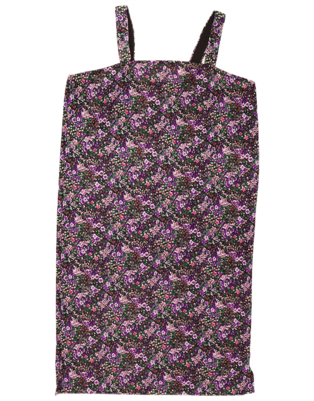 Vestido de verão feminino vintage Reino Unido 14 grande floral multicolorido