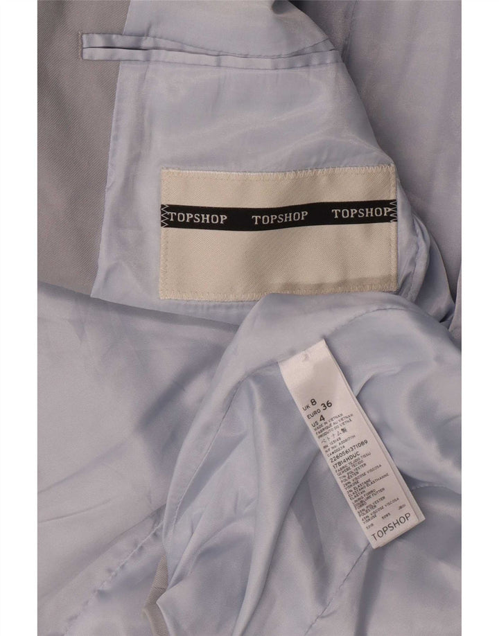 Jaqueta blazer feminina Topshop com 1 botão Reino Unido 8 poliéster cinza pequeno