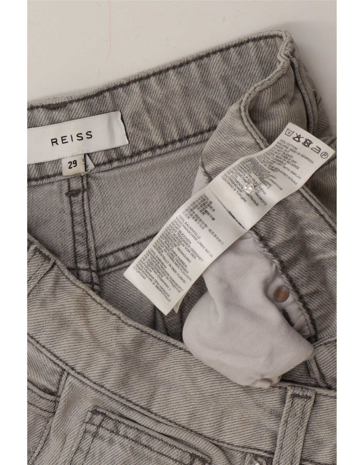 Calça Jeans Capri Feminina Reiss W29 L21 Algodão Cinza