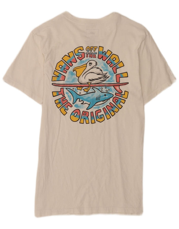 Camiseta Vans Feminina Custom Fit Graphic UK 10 Pequena Algodão Branco